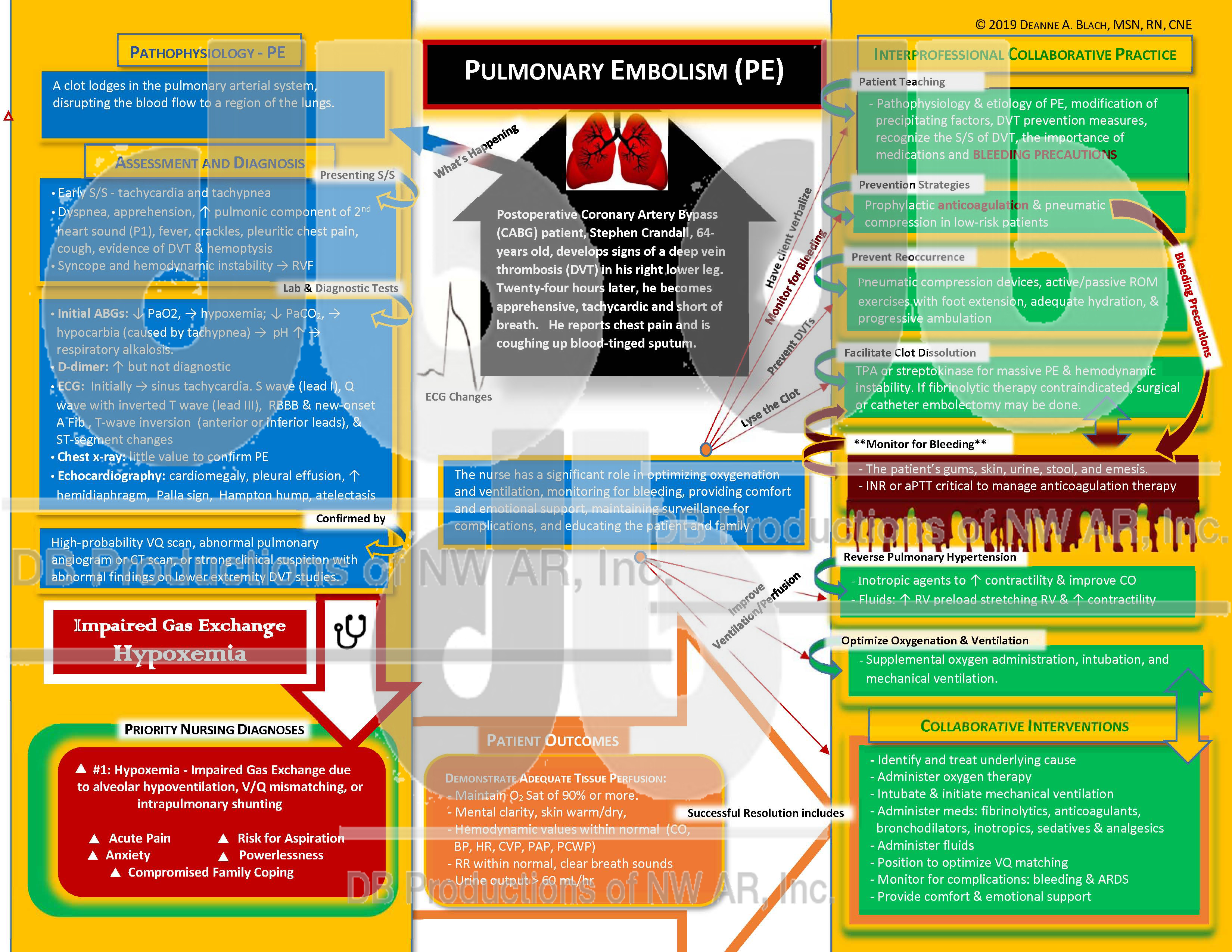 Pulmonary Embolism Concept Map Deanne Blach Db Productions